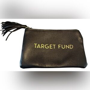 Black Coin Pouch with Gold Text “Target Fund”